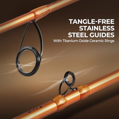 KastKing Lethal Blaze Twin-Tip Fishing Rods, IM6 Graphite Blanks Casting & Spinning Rods, 2-Piece Rod with Extra Tip, PTS Power Transition System, Ideal for Bass, Freshwater & Inshore Fishing - size: 6'8''- M (2pcs + Extra Tip), style: Cast