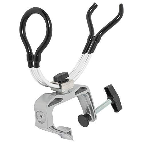 NovelBee 2-Pack of Aluminum Alloy Boat Rods Holder with Clamp Adjustable Up and Down and 360 Degree Rotatable Fishing Rod Racks