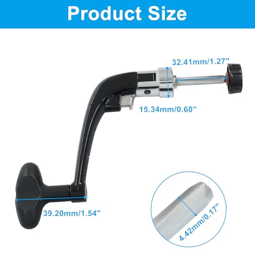 2Pcs Fishing Reel Rotary Knob, Black Fishing Spinning Reel Handle for Fishing Handle Replacement Parts, Fishing Power Handle, 3.54"(90mm) Large Size