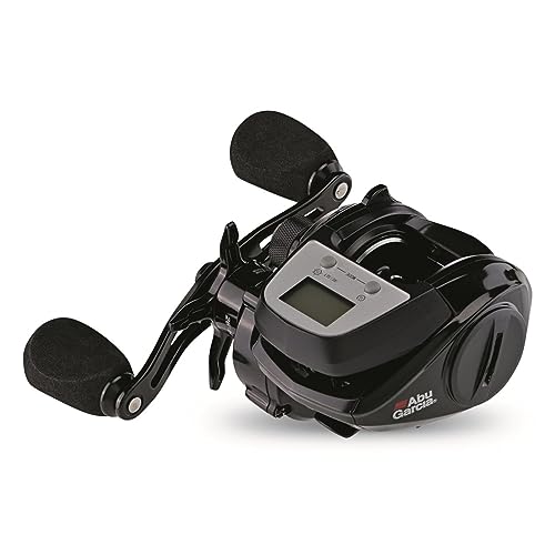 Abu Garcia Max Digital Line Counter Low Profile Baitcast Reel, Size LP (1498366), Carbon Fiber Star Drag, Max of 20lb | 9.0kg, Durable, Lightweight and Strong,Black