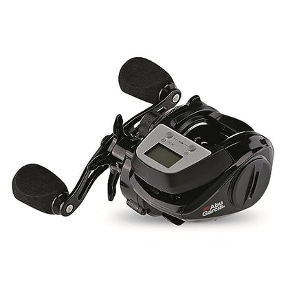 Abu Garcia Max Digital Line Counter Low Profile Baitcast Reel, Size LP (1498366), Carbon Fiber Star Drag, Max of 20lb | 9.0kg, Durable, Lightweight and Strong,Black