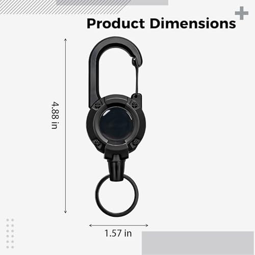 3 Pack Steel Wire Retractor with Belt Clip, Keychain, 60 Cm Reach, Heavy Duty Gear Keeper