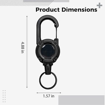 Heavy Duty Retractor 3-Pack, Steel Wire Retractable Lanyard, Belt Clip for Gear Keeper, 4.9 in ABS Shell, 2.1 oz, 0.26 lbs Load Bearing, 23.6 in Reach