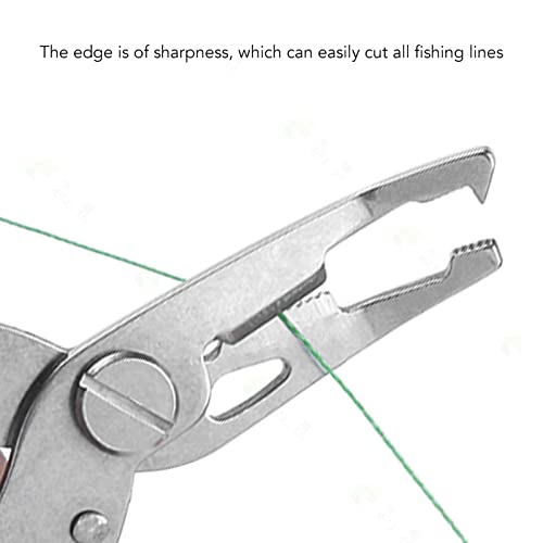Fishing Pliers Multi Function Lure Pliers with Curved Mouth Stainless Steel Fishing Hook Remover and Line Cutting Scissors Braid Cutters for Outdoor Fishing Durable (Blue) - color: Blue
