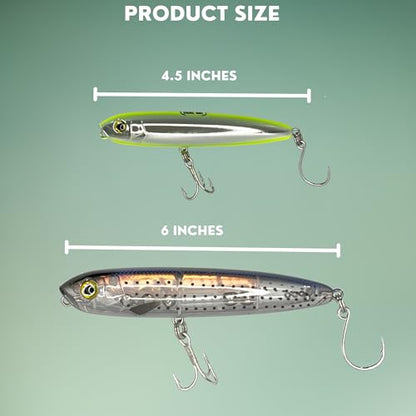 X-Walk™ Topwater Lure - color: Chartreuse/Silver, size: 4.5" | 1oz