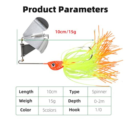Spinner Baits Fishing Lures Bass Buzzbait Lures Spinner Baits for Bass Fishing Spinnerbaits Fishing Lures for Bass Pike Trout
