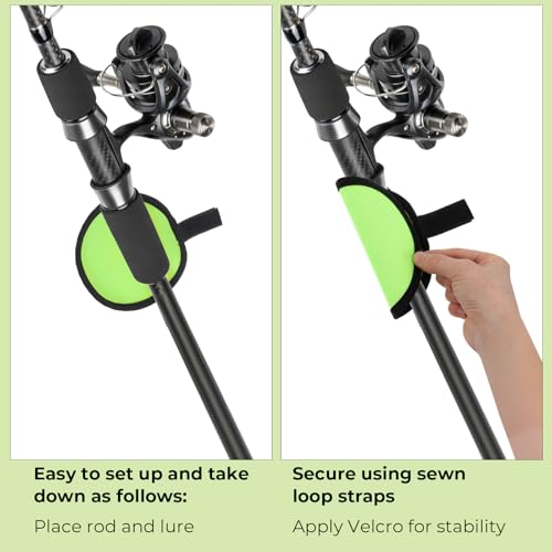 8 Pack Fishing Lure Covers, 6" Lure Wraps for Fishing Rod Hook Cover, Hook Bait Covers, Fish Hooks Storage Protectors, Pole Sleeve Guard to Keep Fishermen Safe for Fish Rod (Green)