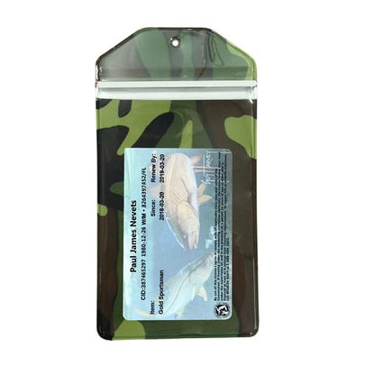 10 Pack, Camouflage, Vertical, Zipped, Hunting & Fishing License Holder, Deer Tag, Includes Zip Ties, Made in USA - style: 10 Pack-camouflage