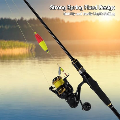Dr.Fish Cigar Fishing Bobbers Weighted Fishing Floats EVA Foam Snap-On Spring Floats Fly Sea Boat Fishing for Bass Trout Panfish Bluegills - color: Red/White-5 Pack, size: 3"