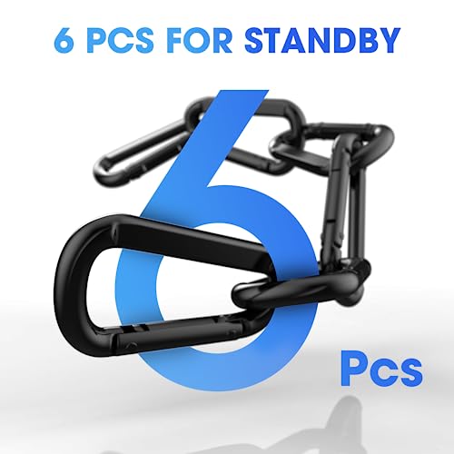 Heavy Duty Carabiner Clip, Steel Carabiners 1100lbs 3" D Shaped Spring Hook Small Clips for Hammocks, Hiking, Keychains, Outdoors and Gym, Dog Leash and Key Ring - style: 6PCS 3'' Clips