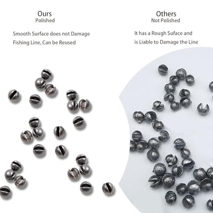 SANWEAL120PCS/200PCS Fishing Weights Sinkers - Premium Split ShotFishing Weights Sinkers - Round Removable Fishing Sinkers - 5/6 Sizes - style: Largeround/120