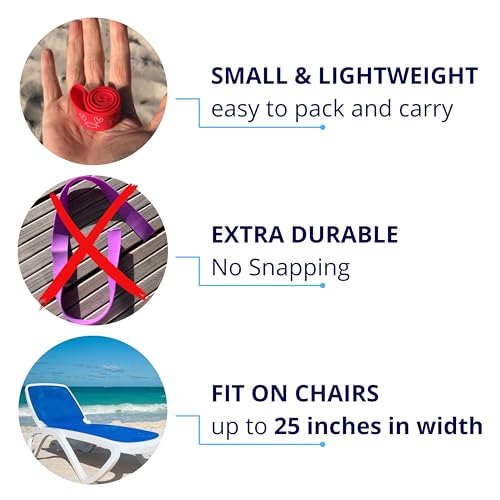 Towel Crabber Towel Bands (6-Pack), Beach Pool & Cruise Chairs, Extra Durable, Cruise Ship & Beach Essentials, Alternative to Beach Towel Clips (3 Regular + 3 Glow in The Dark) - color: Pink, Orange, Yellow, Green, Blue, Purple