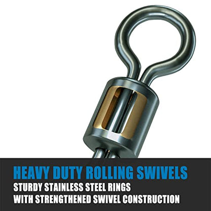 Dr.Fish Barrel Fishing Swivels, Available from #12-#12/0, Stainless Swivels Fishing Tackle Saltwater, Freshwater, Leader/Line/Lure Connector - size: #7(0.43")-49LB-50 Pack