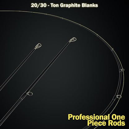 Next 1 Freshwater Bass Fishing Rod, Casting, Graphite Blank | 6 Casting Rod Models: For Topwater, Jig, Frog & Crankbait, 8-30 lb, 1/8-1.5 oz, 20/30-Ton Graphite, SeaGuide Zirconia Guides - color: Black, size: 7' M, MOD FAST