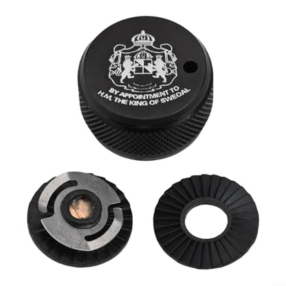 Fit for Abu Garcia Fishing Reel Brake Knob, Mechanical Spool Control Knob, Aluminum Alloy Spool Control with Internal Sound Kit Fit for 3 3.5 4 P5 Series, Fishing Reel Replacement Parts(Black)