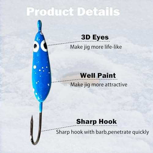 Ice Fishing Jigs Set Ice Fishing Lures Glow in Dark Fishing Jig Heads for Crappie Panfish Walleye Perch Bluegill Pike Ice Fishing 15pcs/16pcs