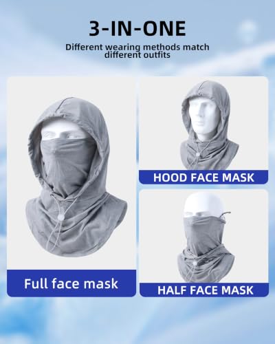 Cooling Breathable Balaclava Mask Sun UV Protection Sun Face Shield for Men Women Fishing Cycling Motorcycle Skiing Hiking - color: Dark Gray