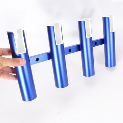 2PCS 4-Tube Aluminum Fishing Rod Holder for Boat, Wall-Mounted Fishing Pole Roof Rod Rack, Surf Fishing Rod Holder for Truck, Boats & Yacht - color: Blue