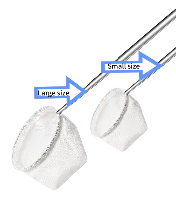 Fish net for Fish Tank 2 Pieces of Aquarium with Handles Small net | fish tank accessories 4 inches / 3 inches Shrimp Tank Accessories,Suitable for small pets like little fish and shrimp