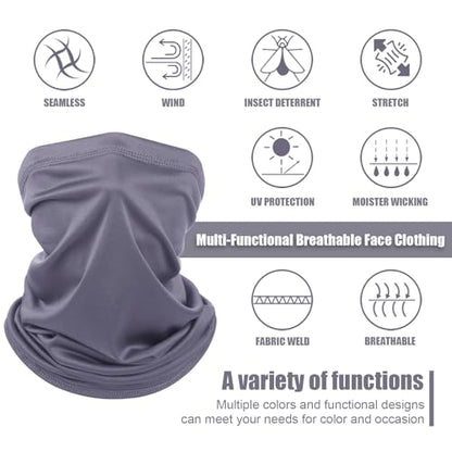 Geyoga Summer UV Protection Cooling Neck Gaiter | Sunscreen Breathable Face Scarf Bandana Mask Neck Gaiter for Outdoor Fishing Hiking Camping - color: Earth Tones
