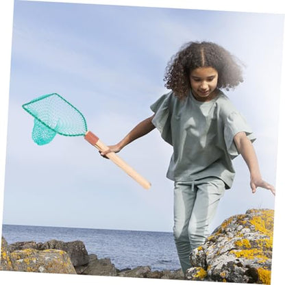 Abaodam Fishing Net with Wooden Handle 30Cm Large Mesh Portable Fishing Catching Basket for Camping and Home Use Handheld Fish Landing Net for Panfish