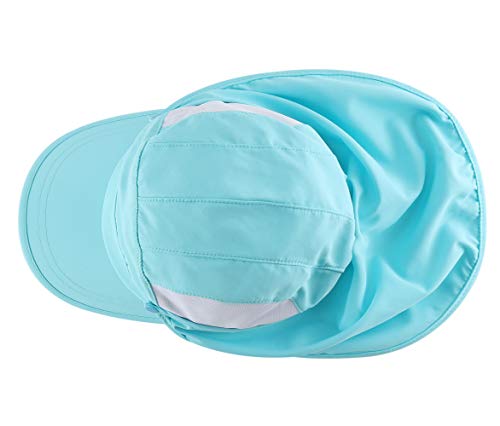 Connectyle Kids Sun Hat with Removable Neck Flap UPF 50+ Sun Protection Baseball Cap Summer Beach Sun Hats 3-6 Years - color: Aqua Blue
