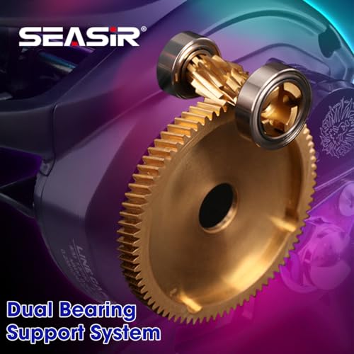 SEASIR Rexcast DC Baitcaster Reel, 3 Modes Digital Control | 7.2oz, Max Drag 24LB, 7.3:1, Ultralight Fishing Reel Freshwater Saltwater, 6+1 BB, Aluminum Handle, Drag Clicker, Grey