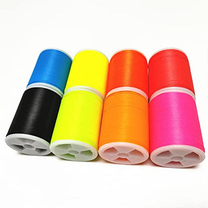 (8pcs*240yd) Kalavarma Rod Wrapping Thread for Fishing Rod Wrapping Thread Rod Building Repair - style: Fluorescent klm 010