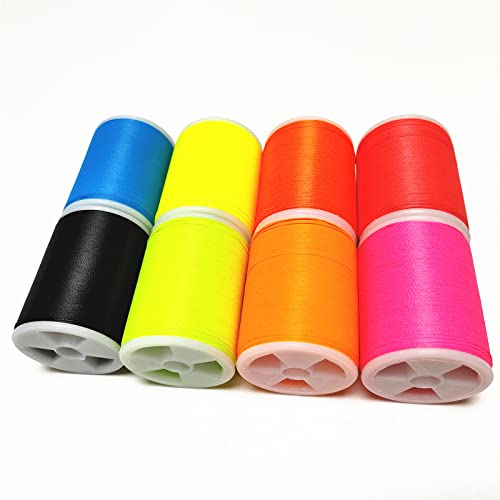 (8pcs*240yd) Kalavarma Rod Wrapping Thread for Fishing Rod Wrapping Thread Rod Building Repair - style: Fluorescent klm 010