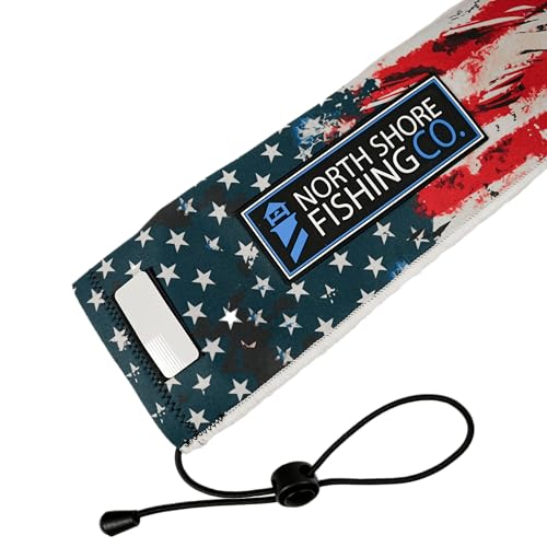 Premium Neoprene Fishing Rod Sleeve – Floating, Puncture Resistant, Labeled Protective Sock for Casting, Spinning, Trolling Fishing Rods - color: Flag, size: 60", style: Casting/Trolling