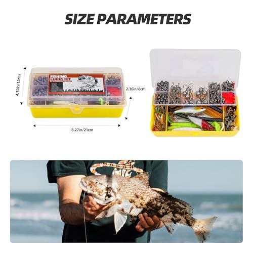 Fishing Tackle Box Set – Lure Kit for Freshwater & Saltwater, Crankbaits, Spinnerbaits, Soft Plastics, Jigs, Weights, Hooks – All-in-One Fishing Gear for Men - style: 305pcs