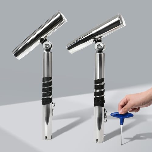 Outrigger Fishing Rod Holders for Trolling 2 Pack,Stainless Steel Fishing Pole Holder Outrigger for Marine Yacht, Boat, Kayak, Camper, Truck, RV