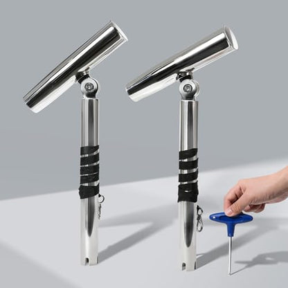 Outrigger Fishing Rod Holders for Trolling 2 Pack,Stainless Steel Fishing Pole Holder Outrigger for Marine Yacht, Boat, Kayak, Camper, Truck, RV