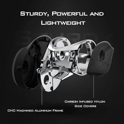 KastKing Speed Demon Elite Fishing Reel, World's Fastest 10.5:1 Gear Ratio/Deadbolt Baitcasting Reel, 10+1 Shielded Stainless Steel BB, CNC Lightweight Aluminum Frame, Available in Skipping Version - color: Deadbolt- No Drag- 7.4:1- Right