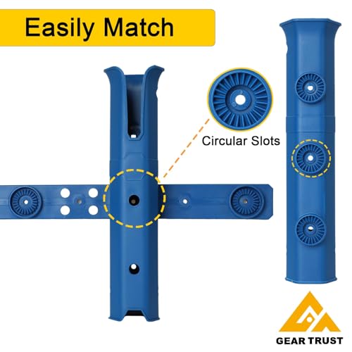 GearTrust Fishing Rod Holders, 4 Rod Holder for Boat Golf Cart & Garage | 4 rod holder for boat. Adjustable tube fishing pole holders for boats, golf cart, cooler, kayak, jetski & john boat. - color: Navy Blue