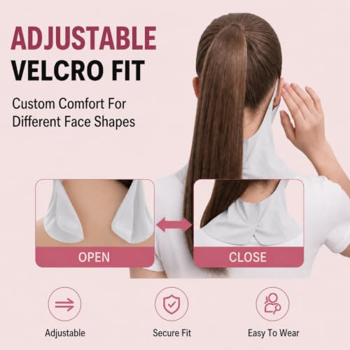 Ice Silk Sun Protection Face Mask for Women, Breathable Cooling Face Cover with Neck Coverage, Driving，Golf，Hiking - color: Light Grey