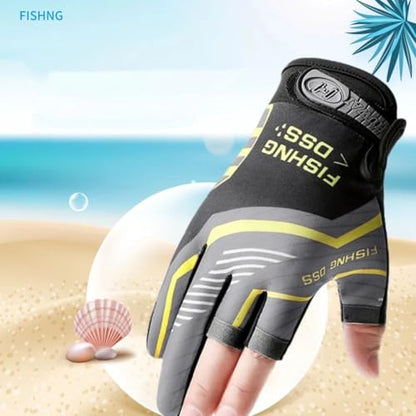 Fingerless Fishing Gloves, Sun Protection Breathable Gloves for Men and Women, Lightweight Quick-Dry Gloves for Fishing, Kayaking, Hiking and Outdoor Activities - color: grey