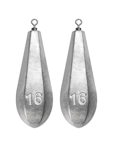 BLUEWING Swivel Bank Sinkers Fishing Weights with Swivel Bottom Bullet Sinkers for Freshwater and Saltwater, 1/8oz to 16oz - size: #12 16oz, 2pcs