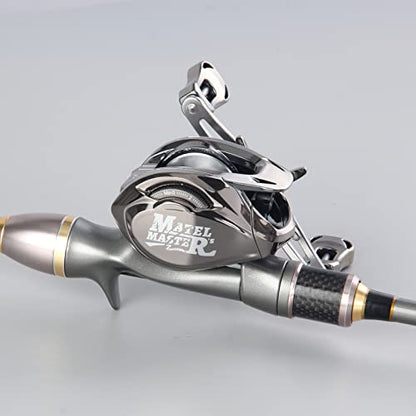 HAUT TON Matel Master Advanced Version Baitcaster reels,6.2:1Gear Ratio,5+1Ball Bearing,Bait clickers,12Lb Drag System Fishing Reels,for Saltwater,Freshwater - color: HT-MM
