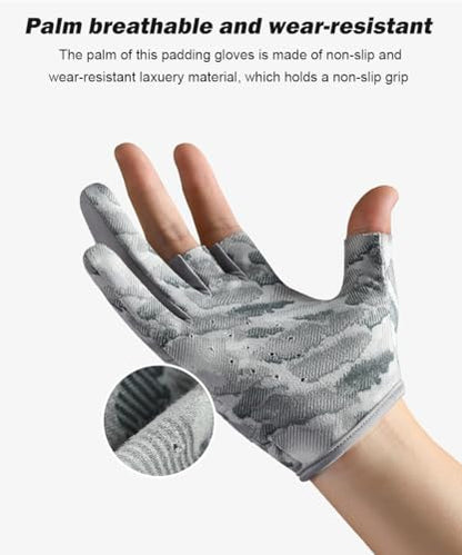 SUJAYU Fishing Gloves Men & Women, Anti-Slip & Breathable Laxuery Palm Kayak Gloves, 3-Cut Fingers UV Gloves Ice Fishing Gloves Fly Fishing Accessories - color: Black, size: Medium