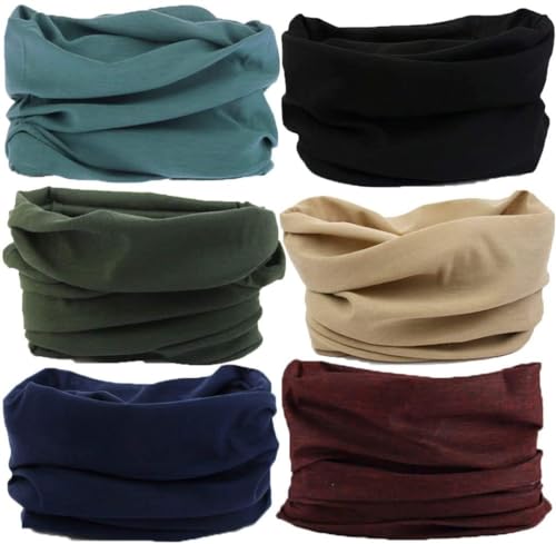 Neck Gaiter for Men Women Headwear Bandana Head Wrap Face Scarf Mask Cover Warmer Balaclava-Seamless & Versatile - color: A-classic Solid 1
