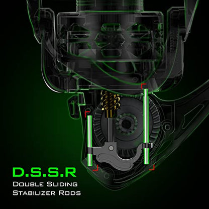 KastKing Zephyr Spinning Reels – 7+1/6+1 BB – Carbon Fiber Drag – Stainless Steel Shaft – Aluminum & CNC Spool – Black/Green/Orange – Sizes 500/1000 SFS – ICE Fishing Ready Reels! - color: Standard-Green, size: 4000