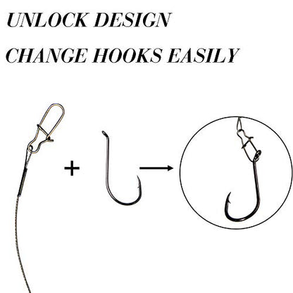 AGOOL Saltwater Grouper Rigs Carolina Rig Bottom Surf Fishing Rigs with Egg Sinkers Circle Hooks for Catfish Flounder Drum Redfish Grouper Halibut Snapper - size: 0.5oz sinkers(6pcs) + hooks(20pcs)