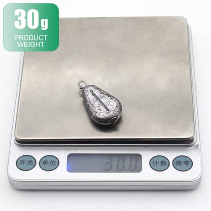 10pcs Fishing No-Roll Sinker Fishing Lead Weights Fishing Sinker Weights Assorted 10g 30g 50g Olive Heart Bass Casting for Catfish Rig, Surf Fishing - style: 30g/1.05oz-10pcs