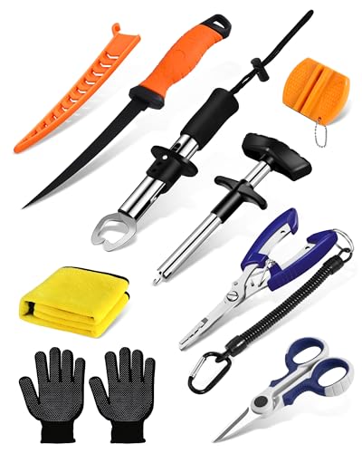 Fish Lip Gripper，Fishing Split Ring Pliers，Fish Hook Remover Tool Kit，Fishing Gear Gift for Men，Saltwater Line Cutting Fishing Tackle，Accessory Set