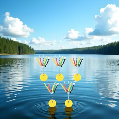 150Pcs/Set Yellow Rubber Fishing Bobber Stoppers,Colorful Fishing Tackle Space Beans Connectors Oval Float Stops Fishing Accessories Hunting and Fishing