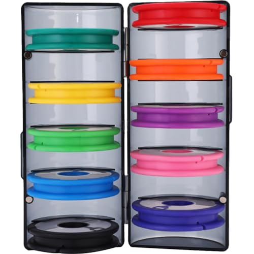 Happyyami Fishing Line Storage Box Spool Holder Portable Fishing Wheel Organizer Fishing Hook Holder Silicone Holder Fishing Tools Fishing Leader Storage Reel Fishing Supplies Abs
