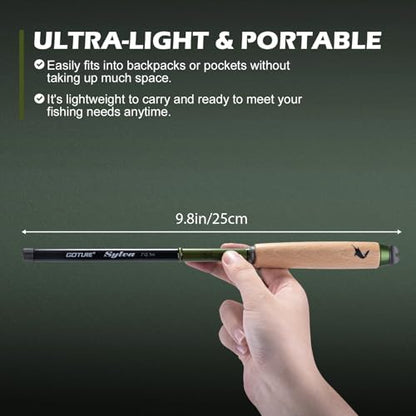 Goture 2pcs Tenkara Fishing Pole for Streams, Rivers, Ultralight 24T Carbon Fiber Fishing Rods, 360° Rotating Tip for Smooth, Inshore Trout Pole for Micro Fishing - size: 3.9ft / 1.2m
