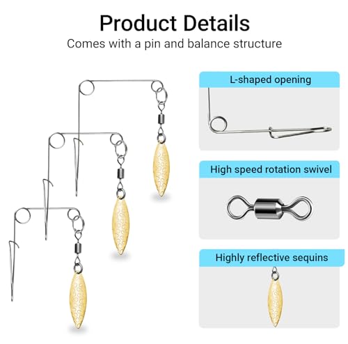 Fishing Spinnerbait Smooth Spoons Kit Fishing Spinner Blades Smooth Spoons Rigs with Willow and Teardrop Making Fishing Lures Replacement Accessories - color: G: 50Pcs Gold Willow Leaf Spinnerbaits Smooth Spoons Kit