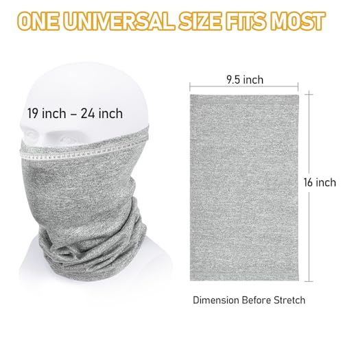 TICONN Neck Gaiter Face Cover Scarf, Neck Warmer Breathable Sun & Wind-proof for Skiing Fishing Hiking Cycling - color: Heather Gray-4pk, style: Quick Dry